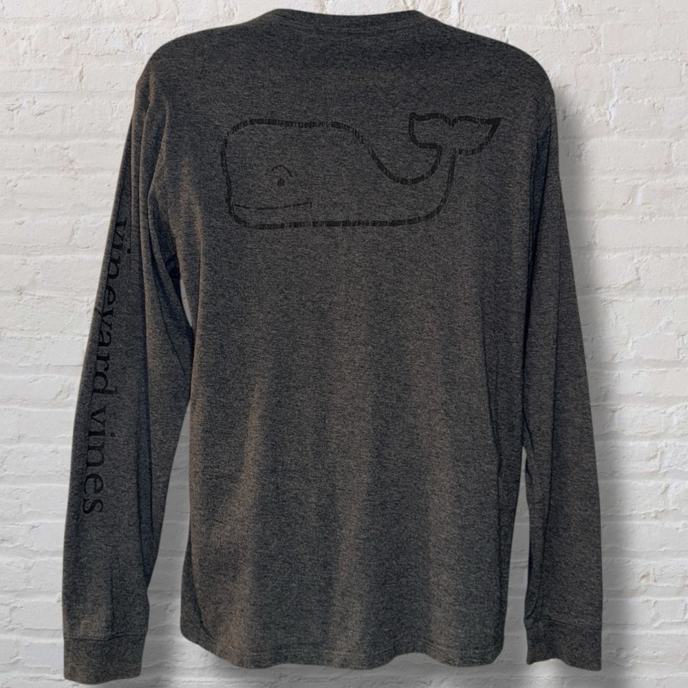 Vineyard Vines Heather Gray Long Sleeve Pocket Tee Men’s Medium